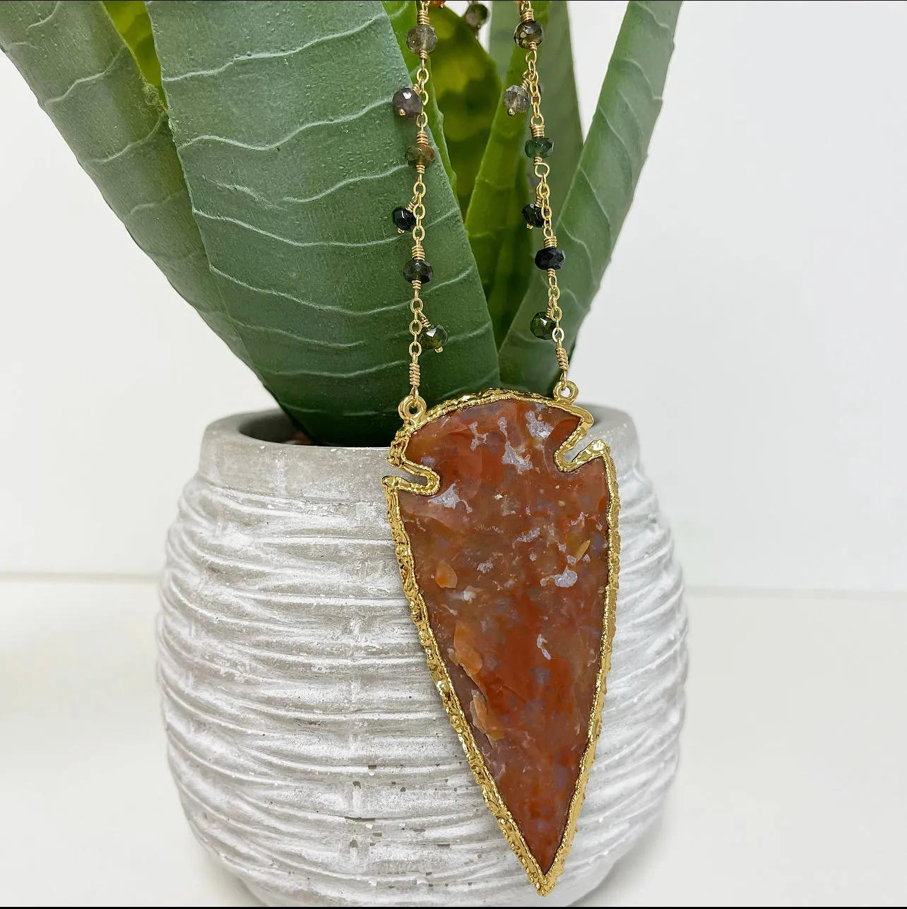 1247 - Arrowhead Gemstone Necklace