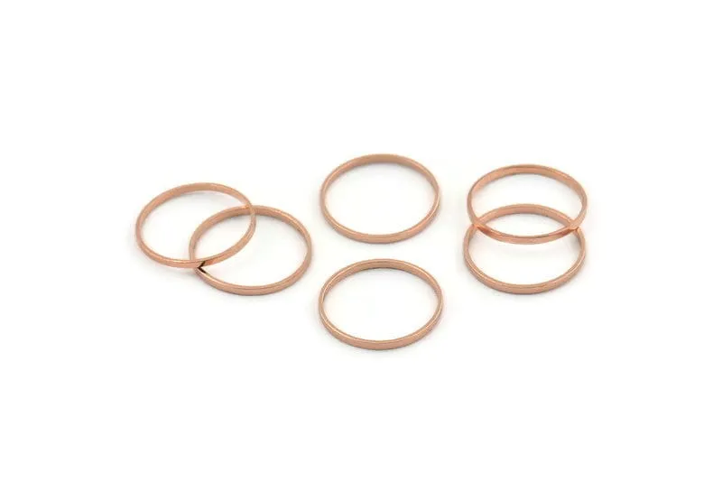 12mm Rose Gold Ring, 24 Rose Gold Plated Brass Rings, Connectors (12mm) A0625 Q0842