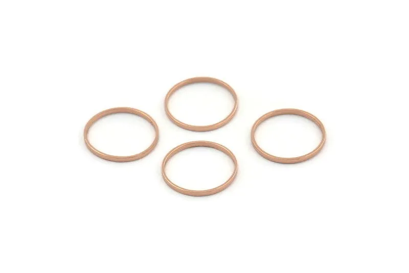 12mm Rose Gold Ring, 24 Rose Gold Plated Brass Rings, Connectors (12mm) A0625 Q0842