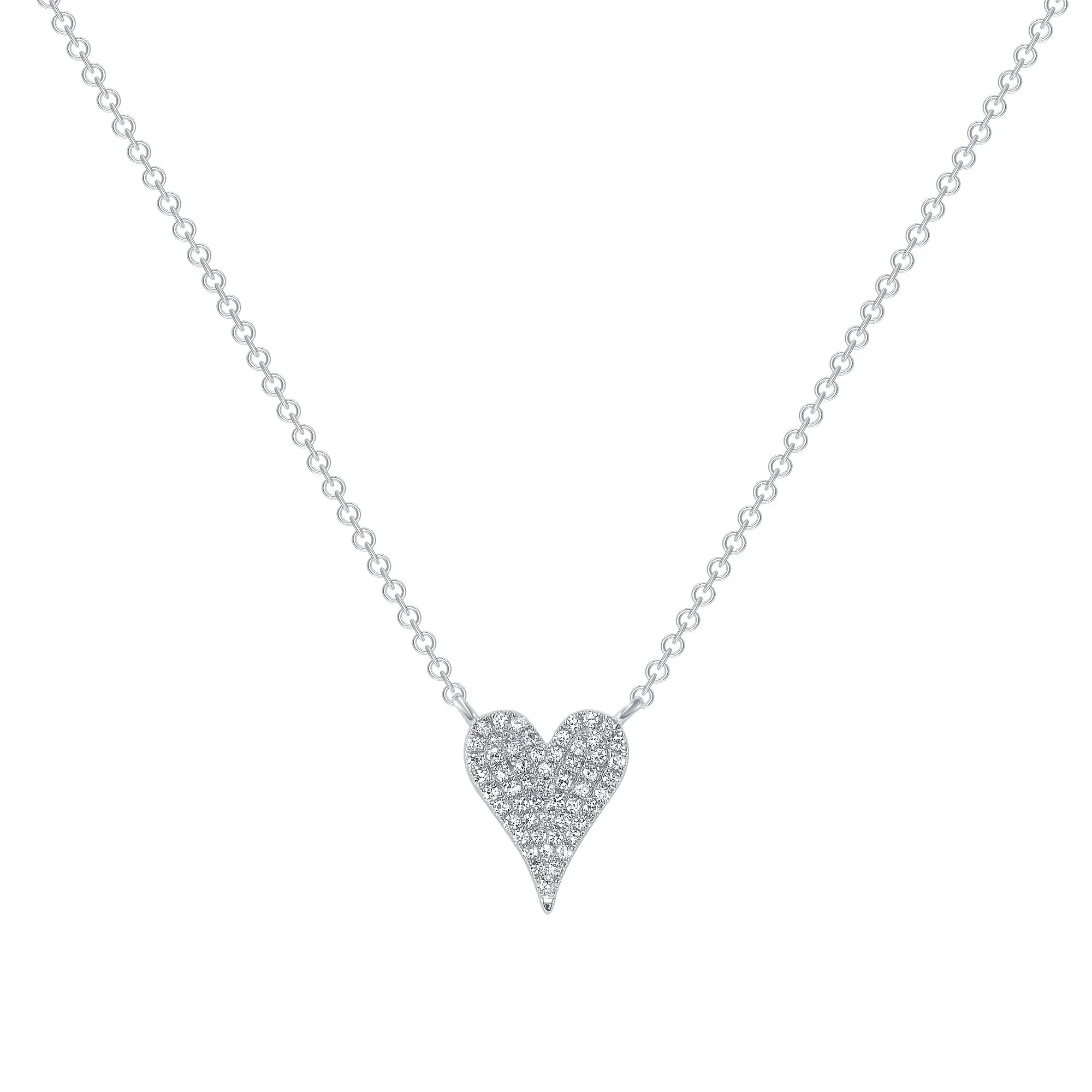 14K Gold Small Heart Diamond Pendant