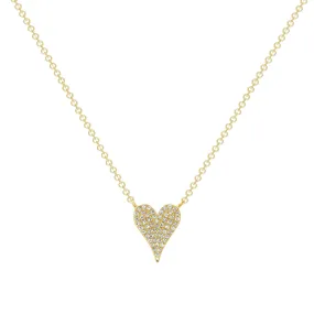 14K Gold Small Heart Diamond Pendant