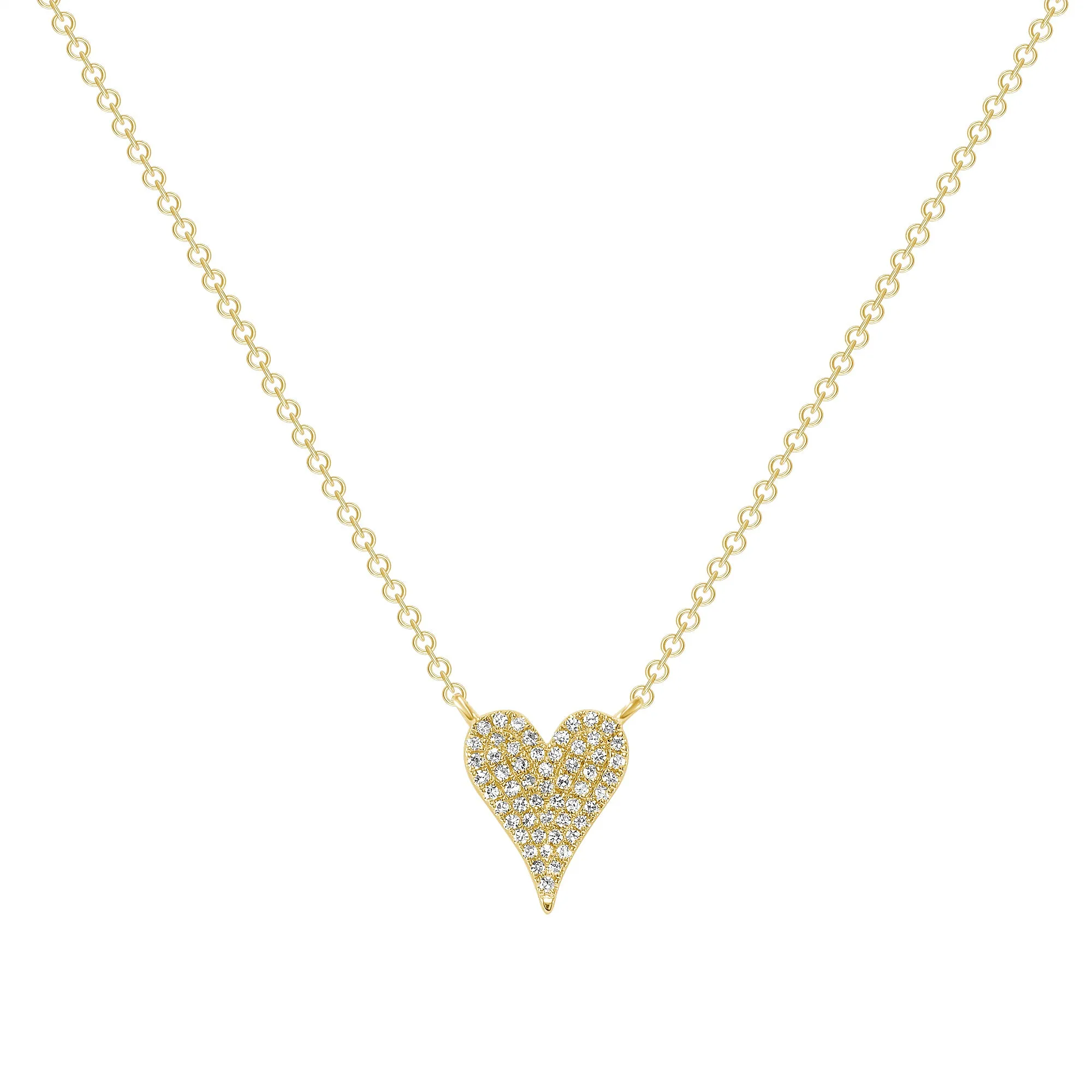 14K Gold Small Heart Diamond Pendant