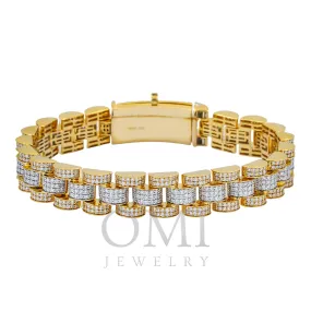 14K GOLD TWO TONE DIAMOND JUBILEE STYLE BRACELET 8.90 CT