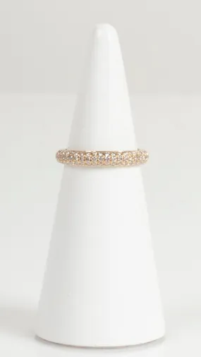 14k Half Pave Diamond Band - Gold