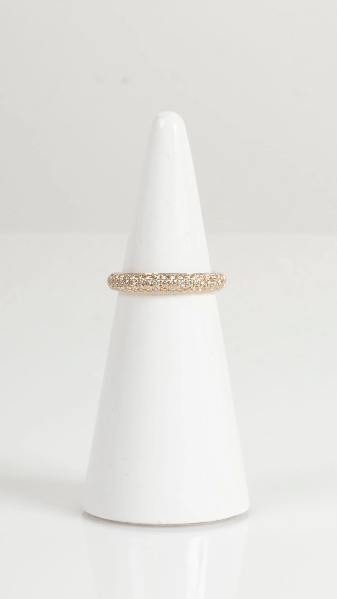 14k Half Pave Diamond Band - Gold