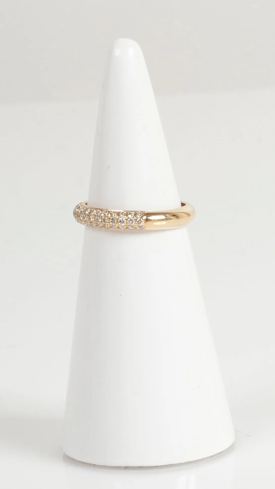 14k Half Pave Diamond Band - Gold