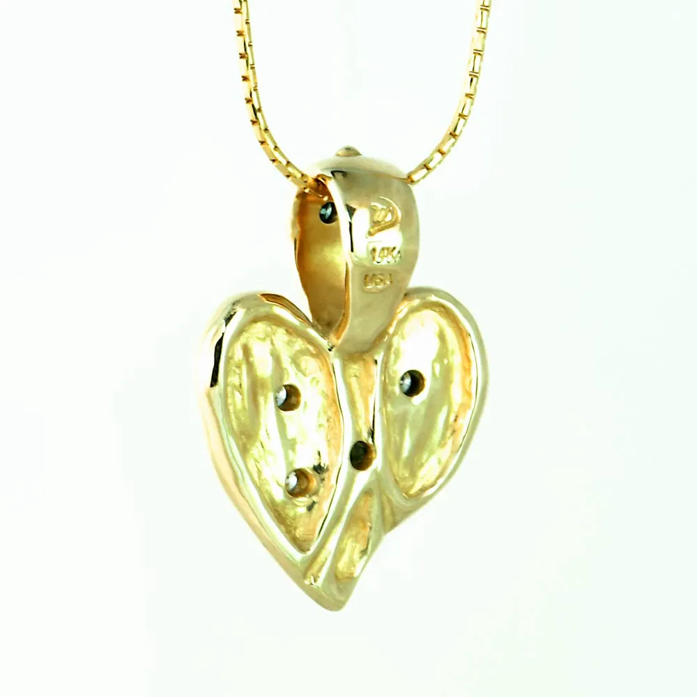 14kt Gold Diamond Heart Gold Pendant