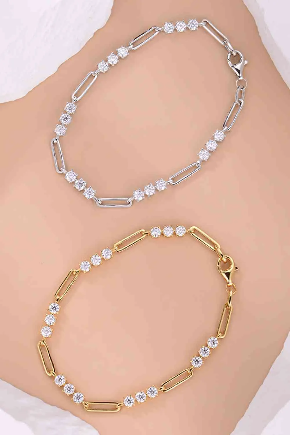 1.8 Carat Moissanite 925 Sterling Silver Bracelet (Silver/Gold)