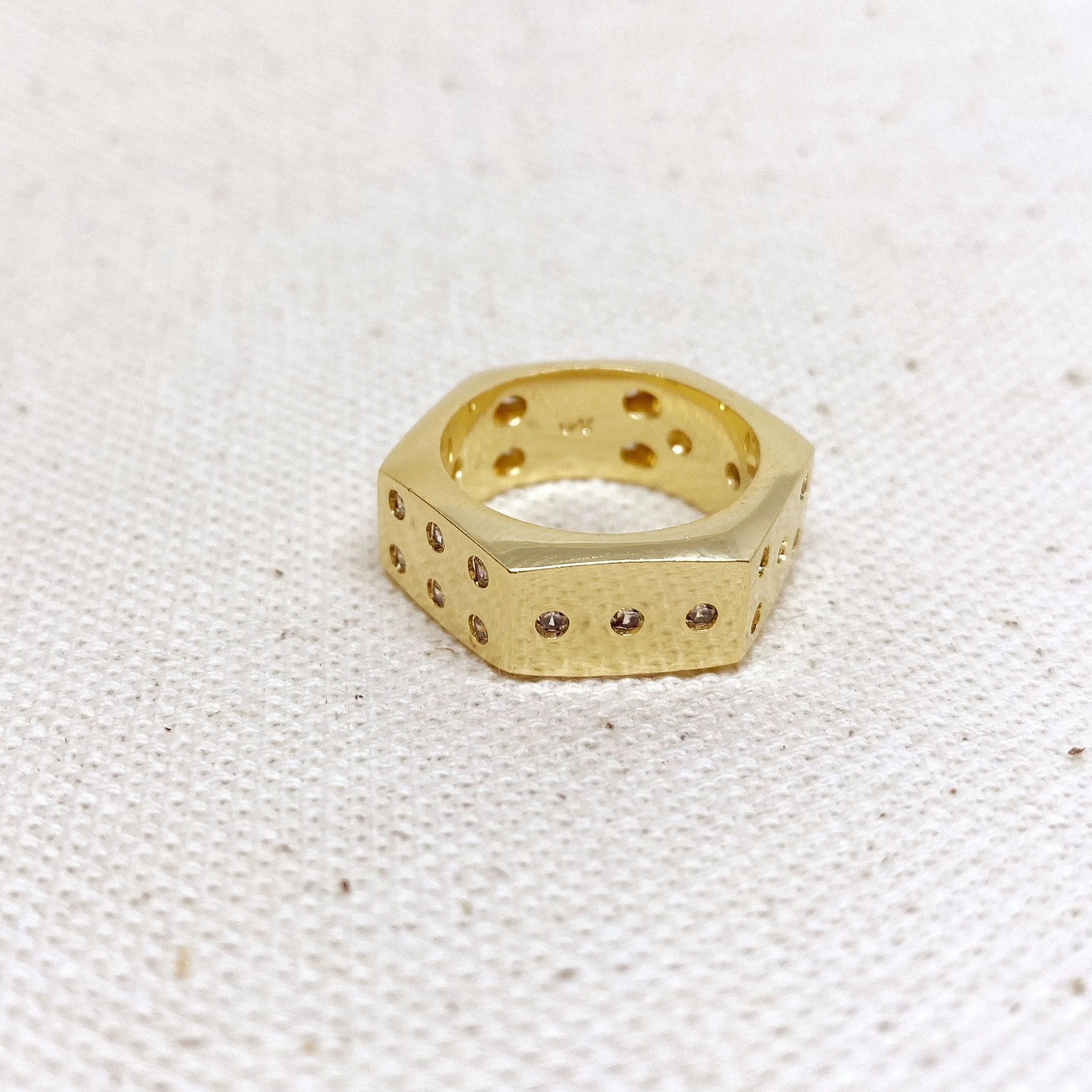 18k Gold Filled Dice Ring For Wholesale and Jewelry Supplies