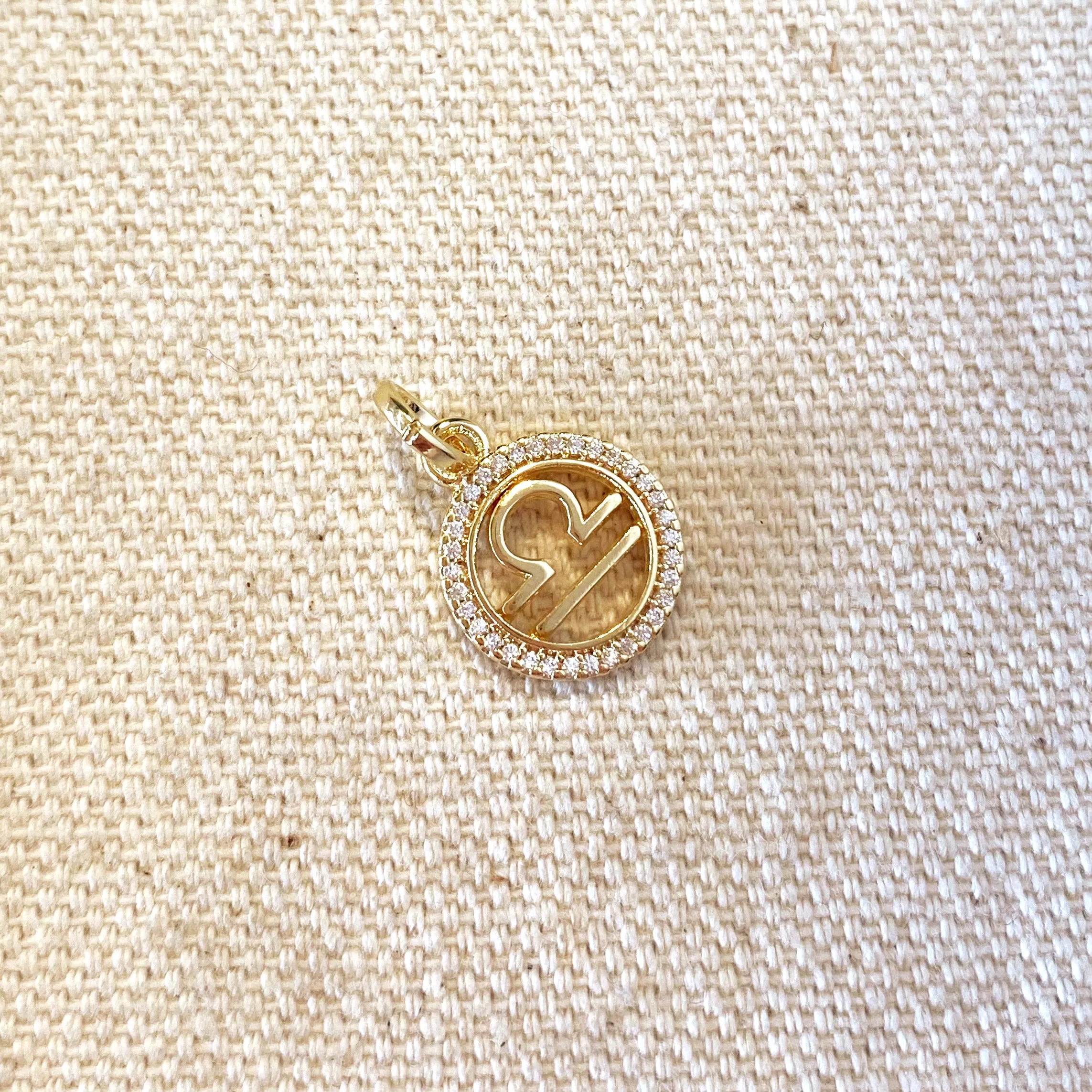 18k Gold Filled Mini Libra Zodiac Pendant