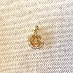 18k Gold Filled Mini Libra Zodiac Pendant