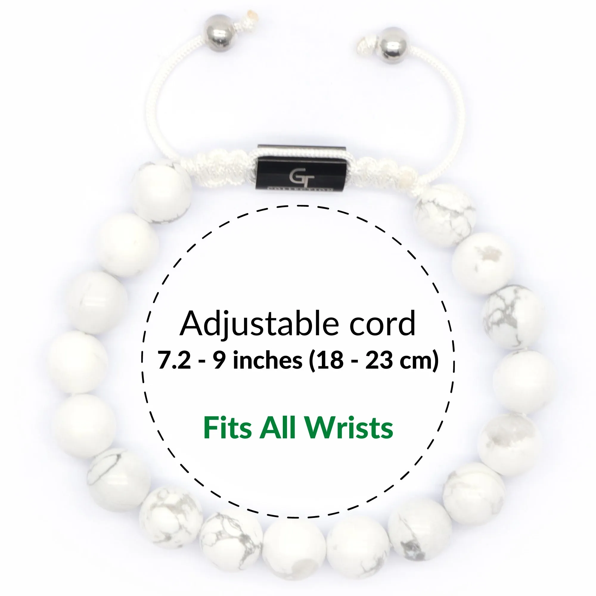 2 PIECE SET - HOWLITE Single Bead & Flatbead Bracelet