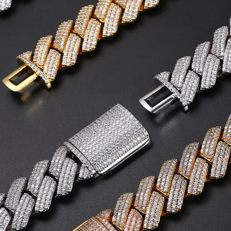 25MM CZ Diamond Cuban Chain/Bracelet