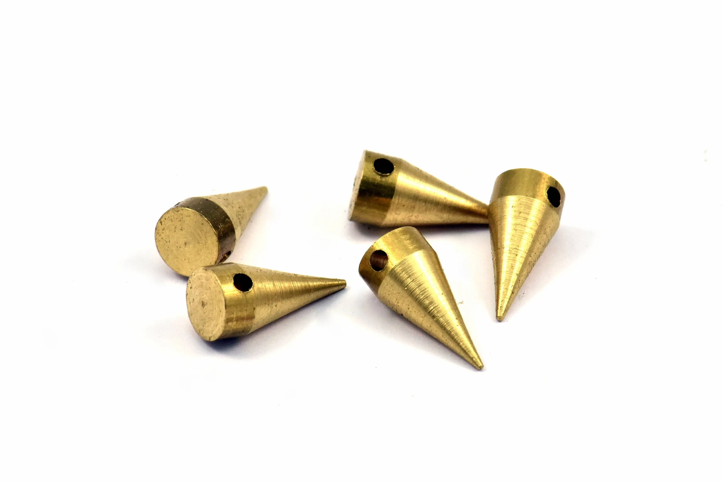 3 Raw Brass Spike Tribal Pendant (16x7 Mm) A0761