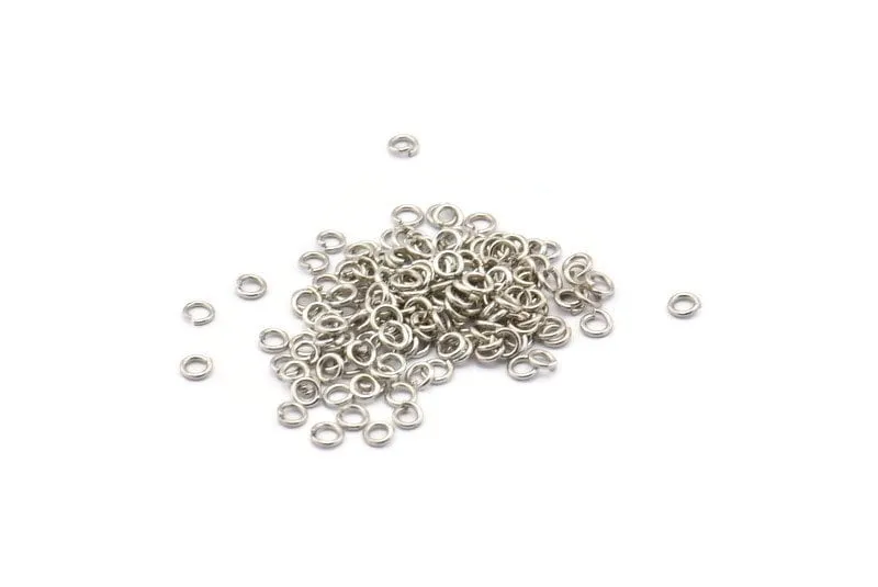 3mm Jump Ring - 200 Silver Brass Jump Ring (3mm) A0375