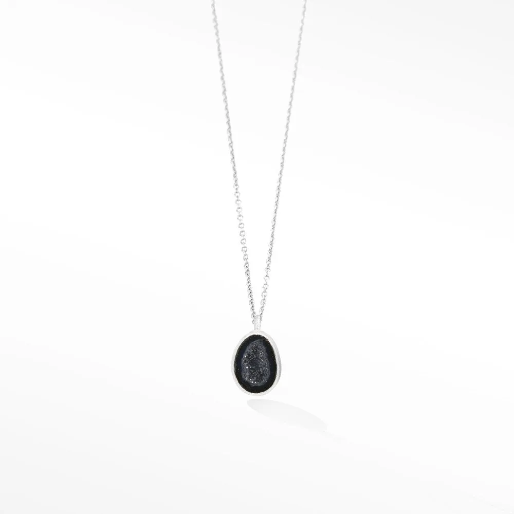 Adorn Petite Geode Silver Necklace