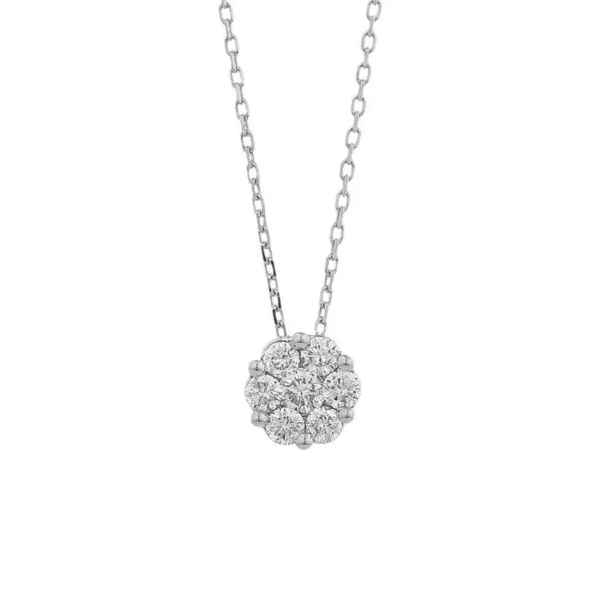 AFJ Diamond Collection - Diamond Pendant Necklace, White Gold