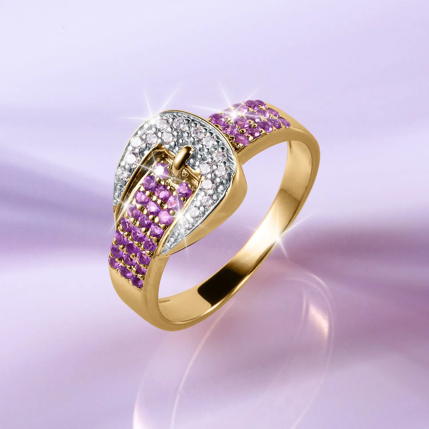 Amethyst Buckle Ladies RIng