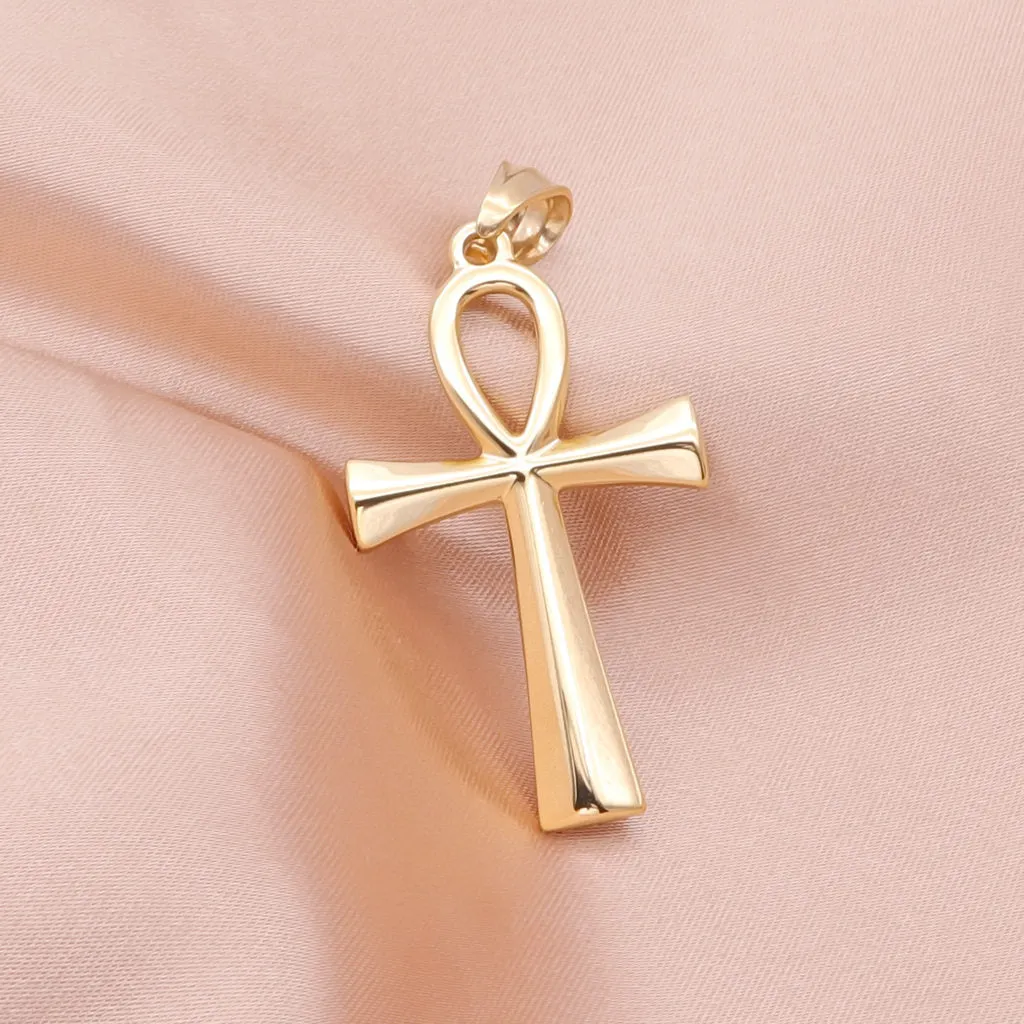 Ankh Cross Pendant - Gold