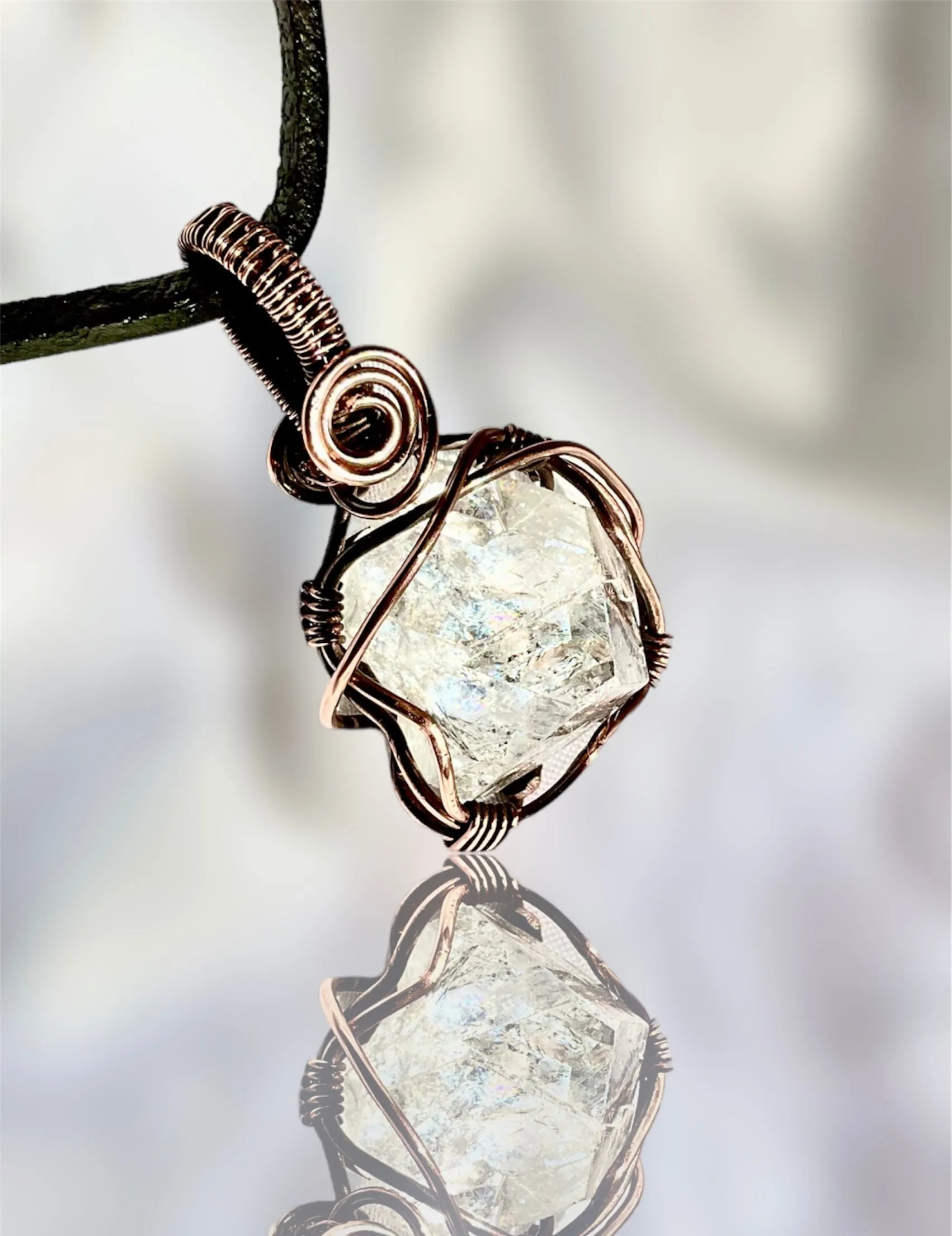 Apophyllite Pyramid Wire Wrapped Pendant