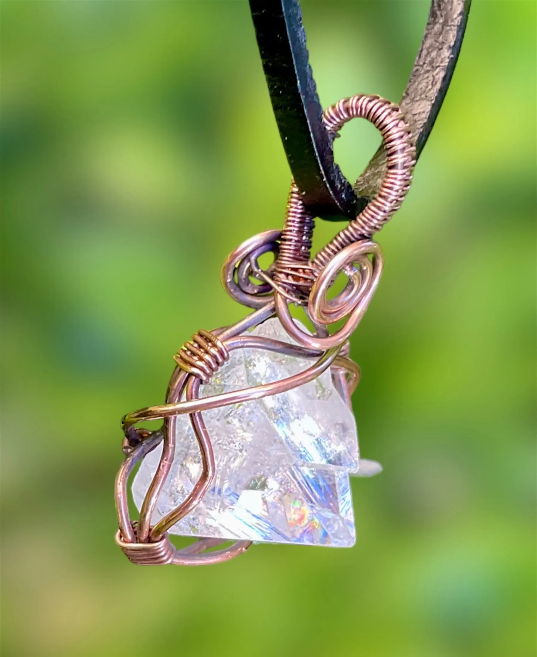 Apophyllite Pyramid Wire Wrapped Pendant