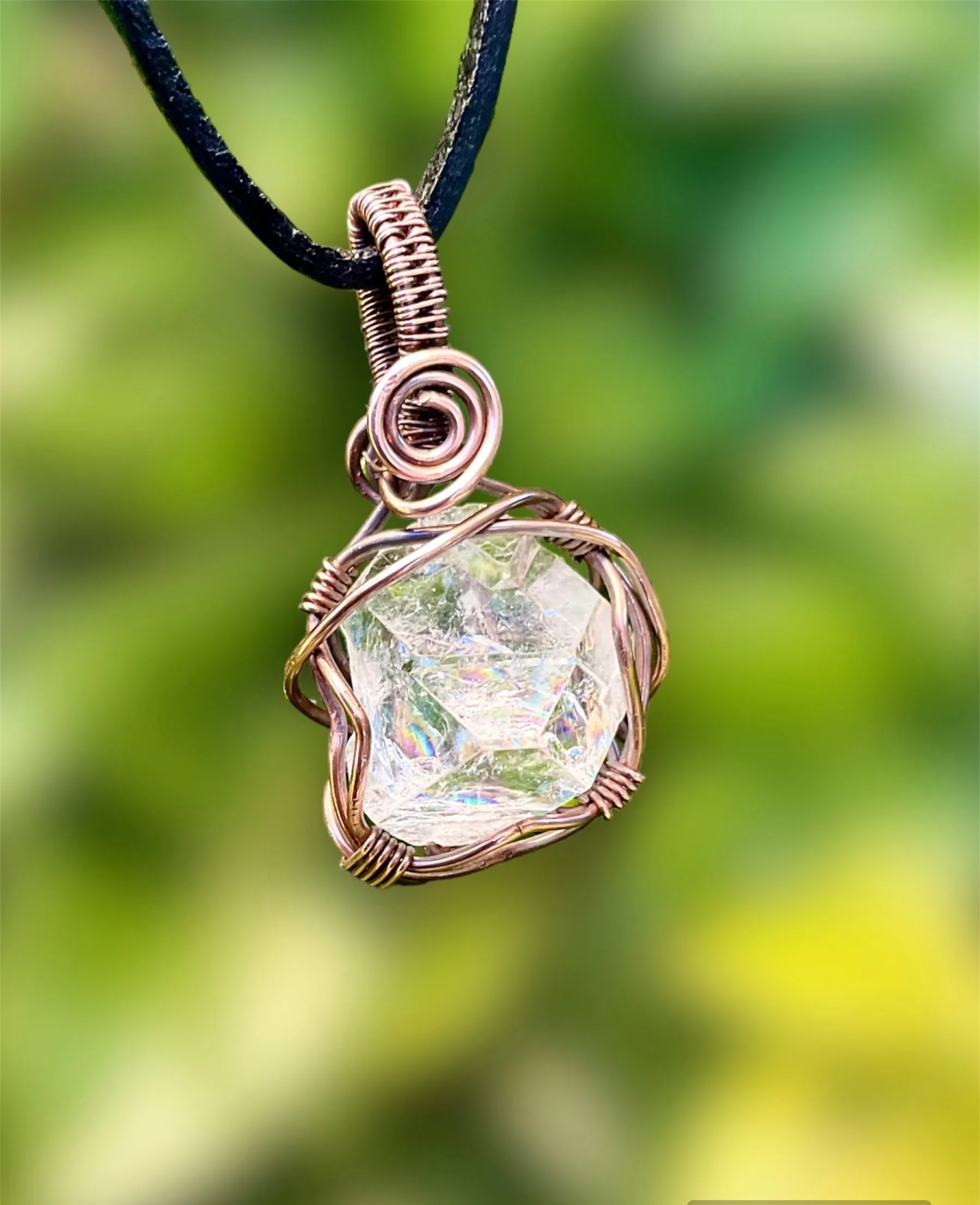 Apophyllite Pyramid Wire Wrapped Pendant