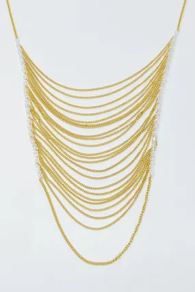 Arched Chain Drop Gold Necklace