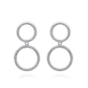 ASHER DOUBLE CIRCULAR SILVER MEDIUM EARRINGS