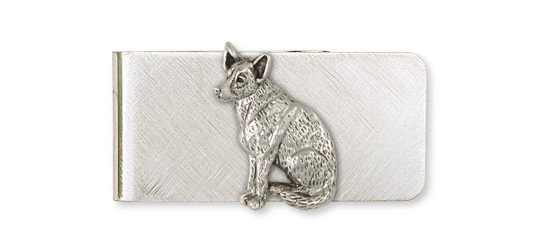 Australian Cattle Dog Money Clip Jewelry Sterling Silver Handmade Dog Money Clip ACD1-MC