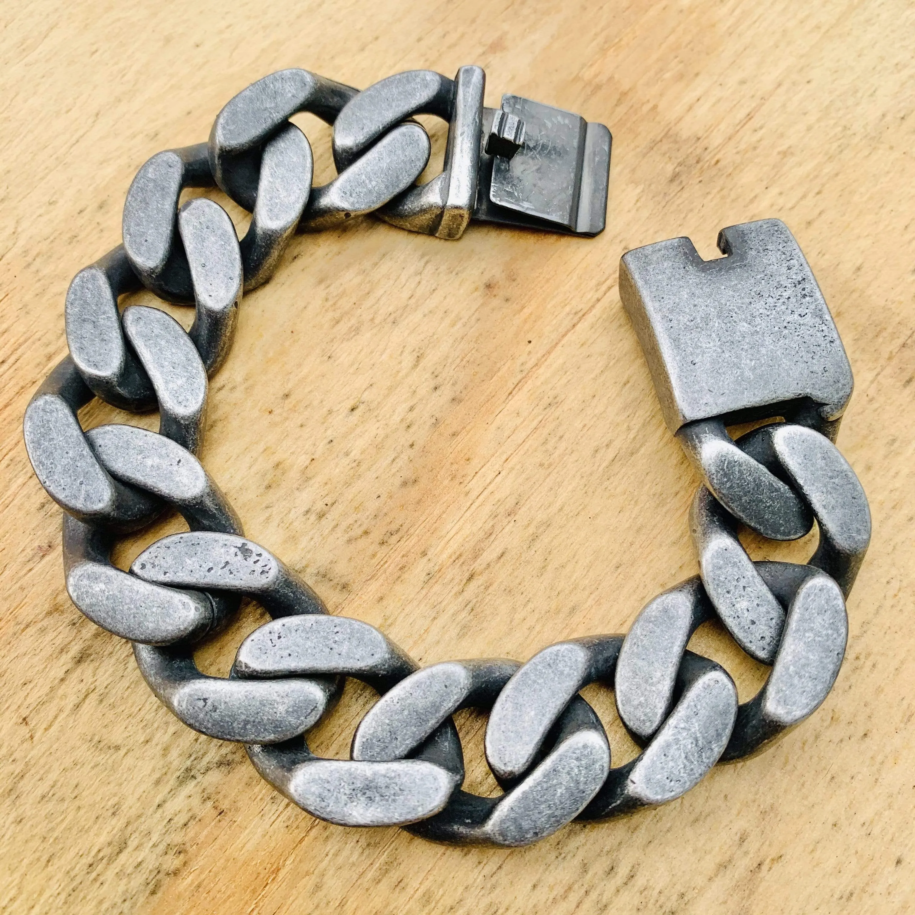 Bagger Bracelet - EASY BIKER - Galvanized - 3/4 Inch wide - B15