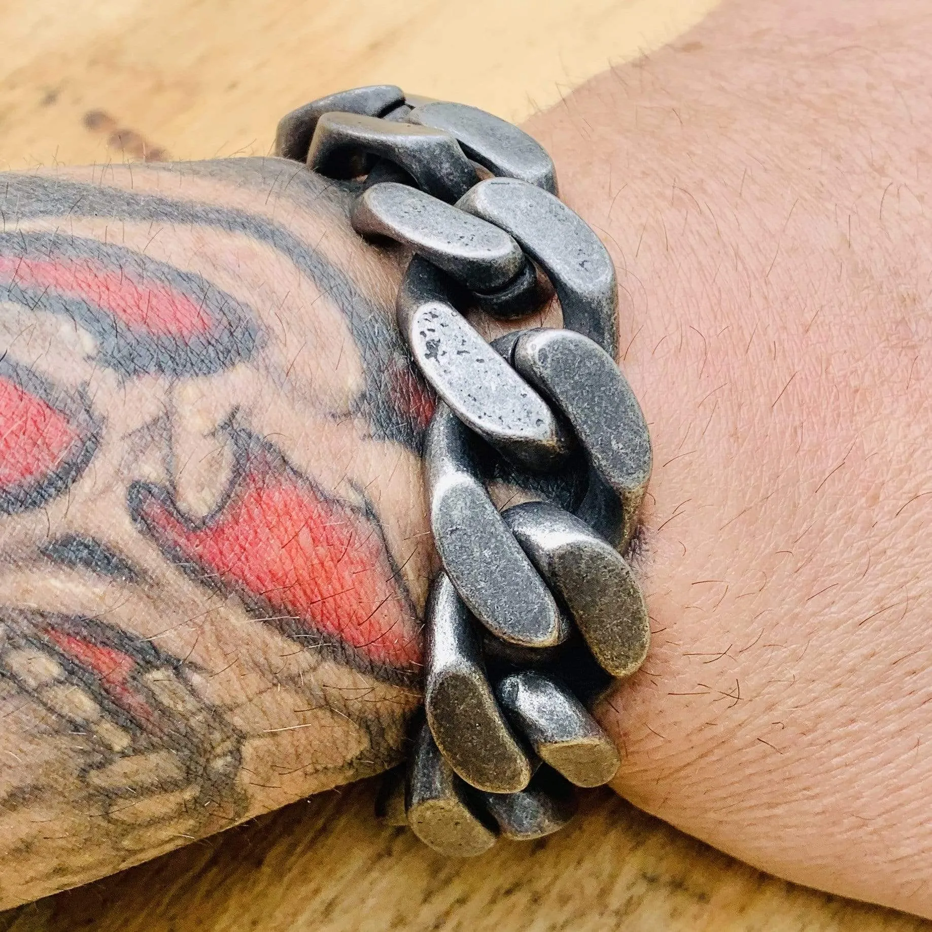 Bagger Bracelet - EASY BIKER - Galvanized - 3/4 Inch wide - B15