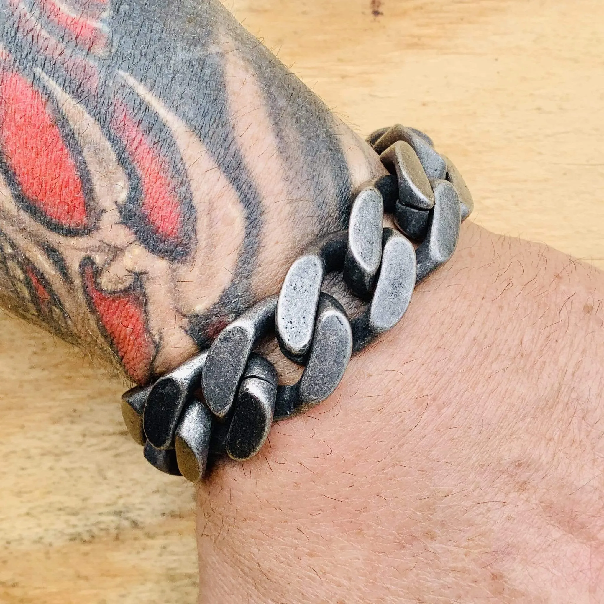 Bagger Bracelet - EASY BIKER - Galvanized - 3/4 Inch wide - B15