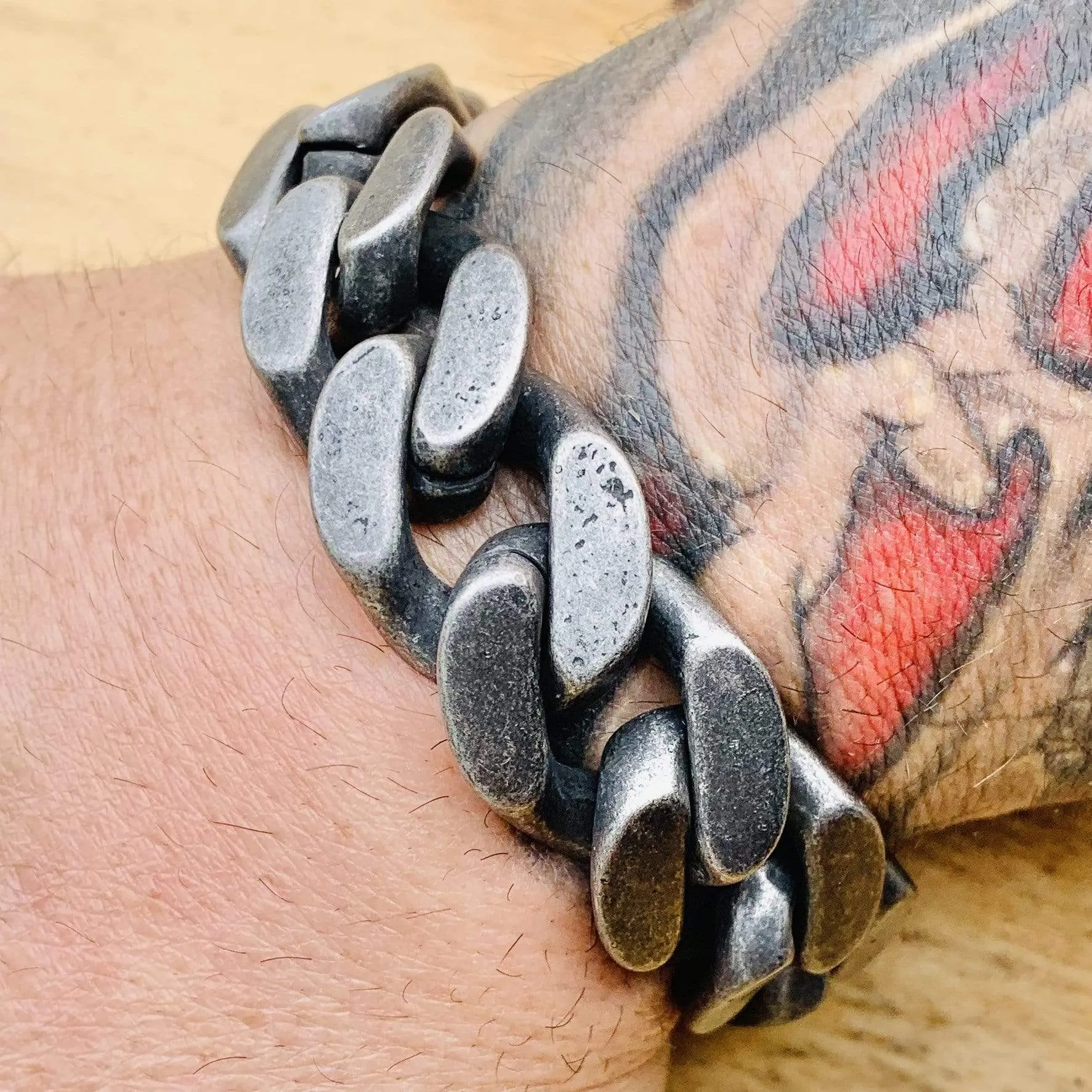 Bagger Bracelet - EASY BIKER - Galvanized - 3/4 Inch wide - B15