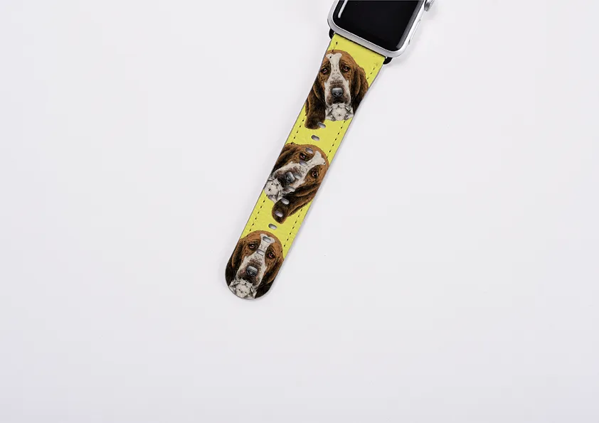 Basset Hound Bright Yellow Apple Watch Strap