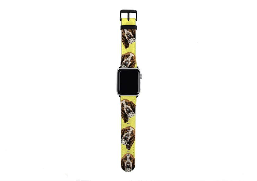 Basset Hound Bright Yellow Apple Watch Strap