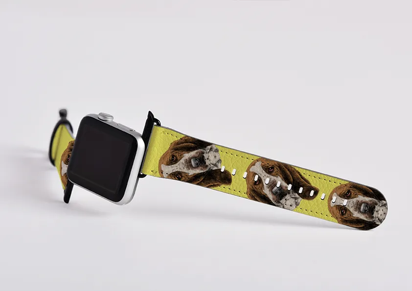 Basset Hound Bright Yellow Apple Watch Strap