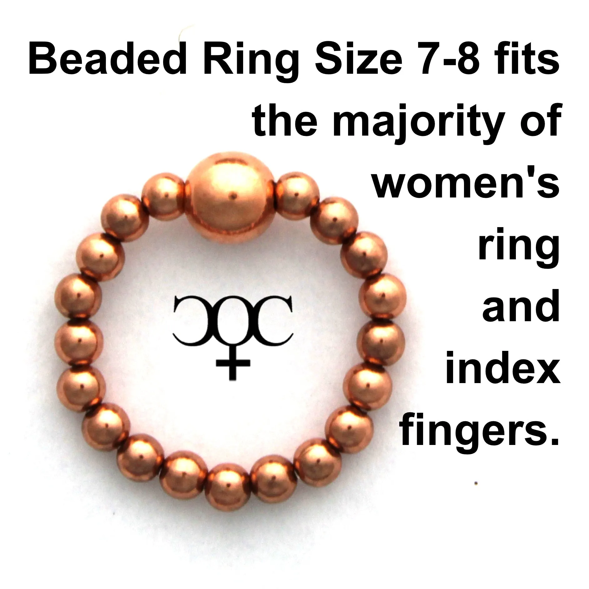 Beaded Copper Ring 3mm Fluted Copper Stacking Stretch Ring Pure Copper Healing Finger Ring Toe Ring