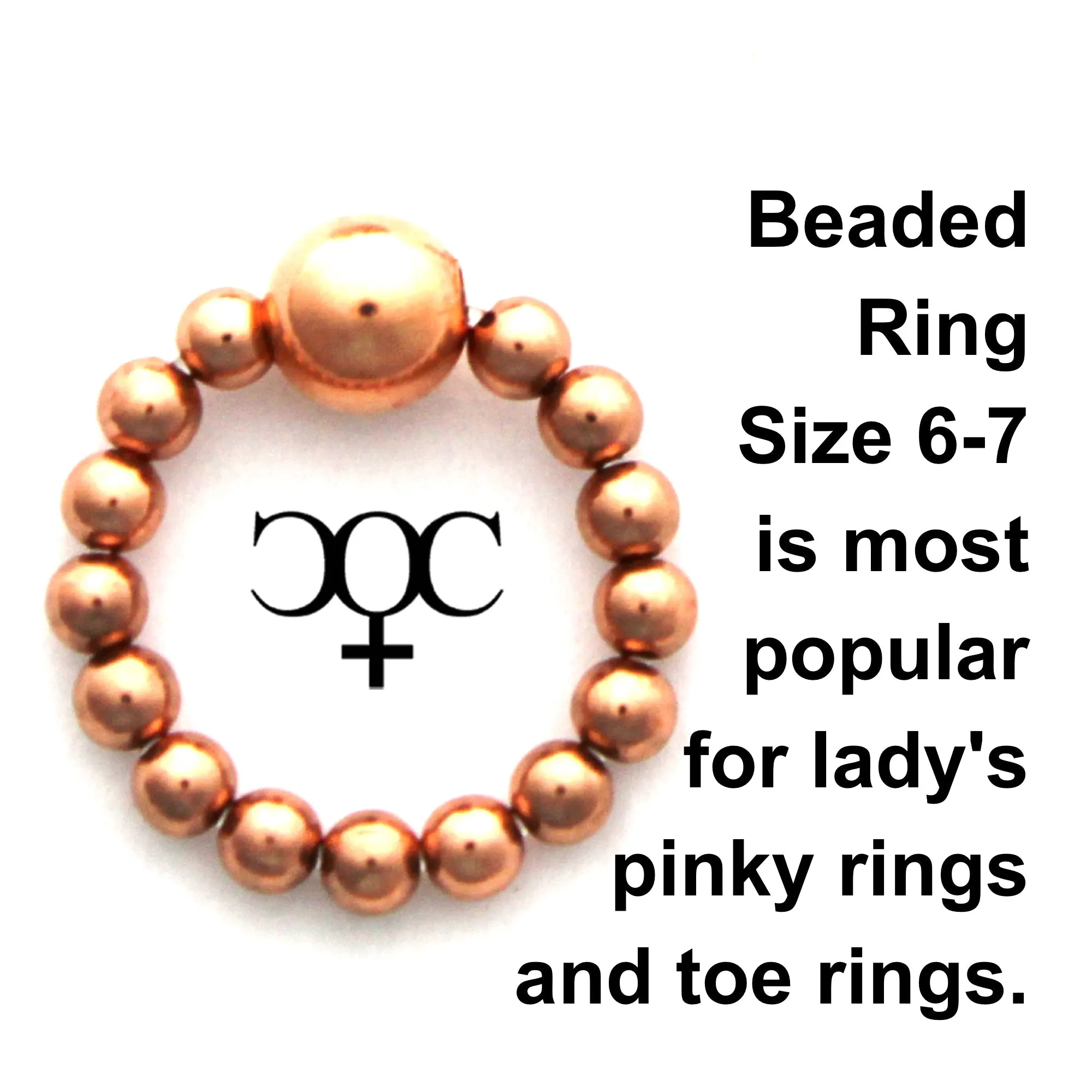 Beaded Copper Ring 3mm Fluted Copper Stacking Stretch Ring Pure Copper Healing Finger Ring Toe Ring