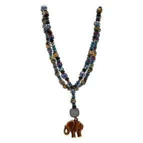 Beaded Necklace with Elephant