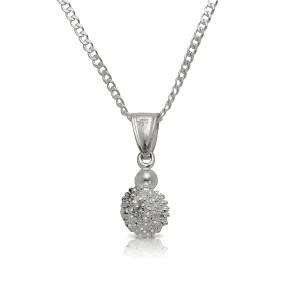 Better Jewelry Disco Ball Pendant w. Cuban chain .925 Sterling Silver