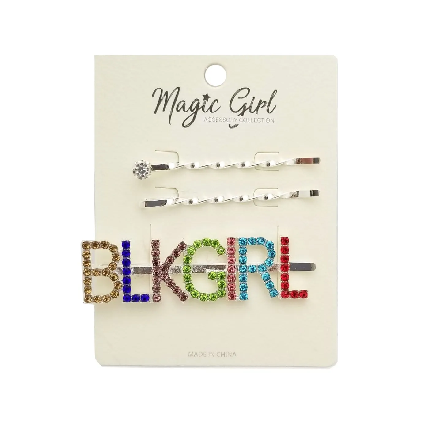 BLKGIRL 1 | Colorful Rhinestone Hair Pin 3PCS