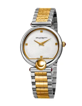 Bruno Magli Womens Miranda Two-Tone Watch - Checkered Dial - Bracelet