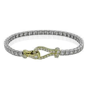 Buckle Bracelet in 18K Gold with Diamonds