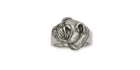 Bulldog Ring Jewelry Sterling Silver Handmade Dog Ring BD10-R