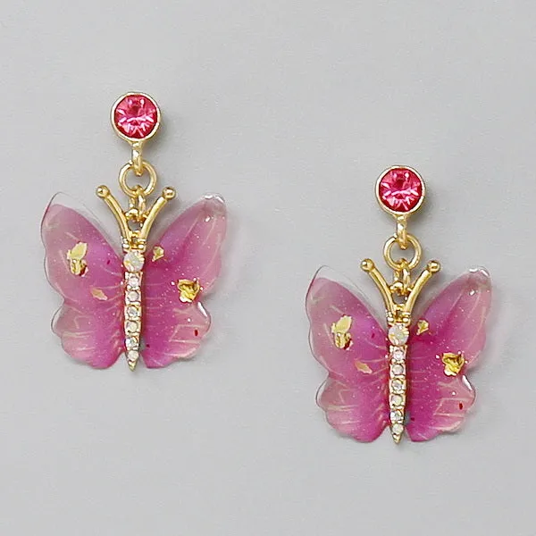 Butterfly Acrylic Dangle Earrings