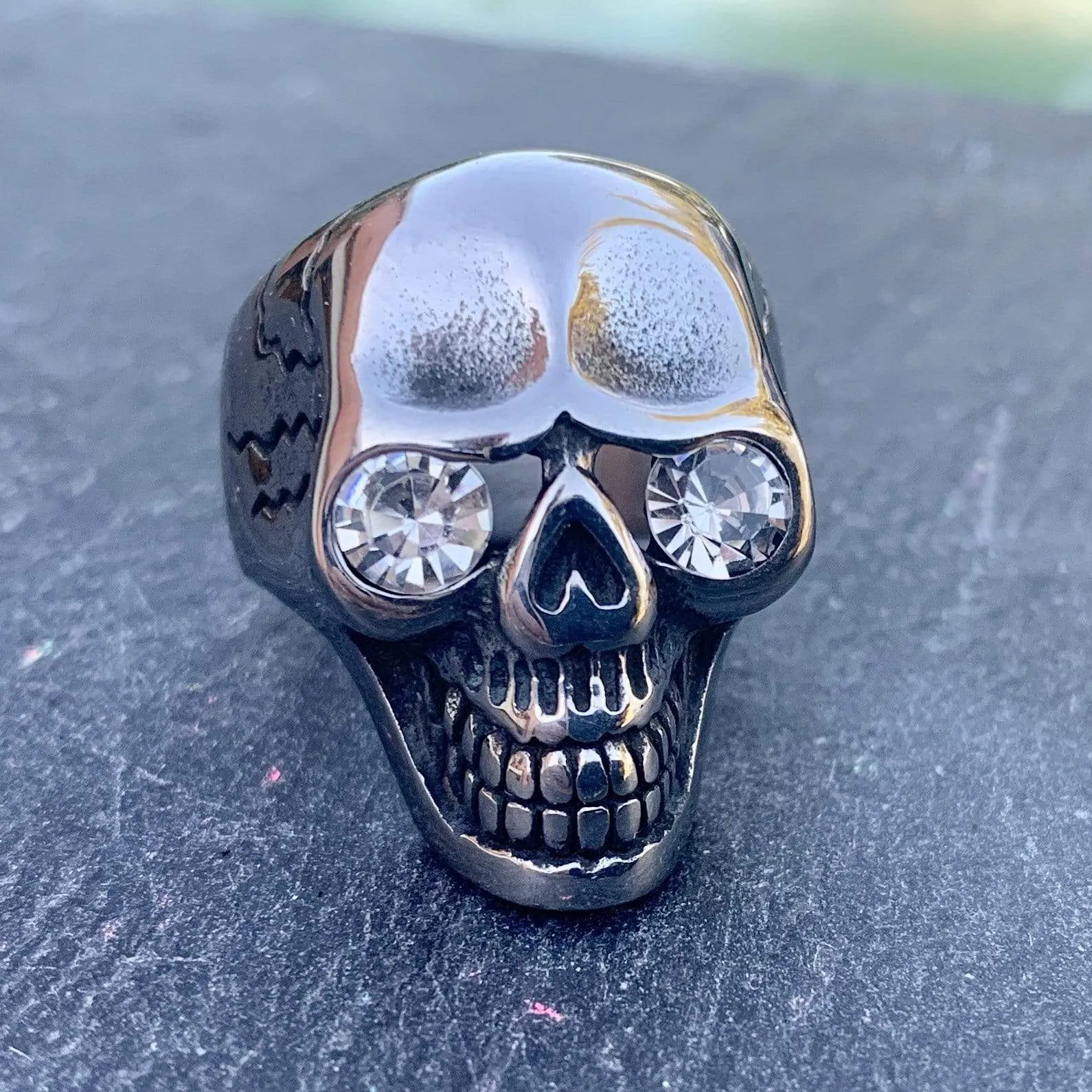 Captain Jack's White Eye Skull Ring - R142