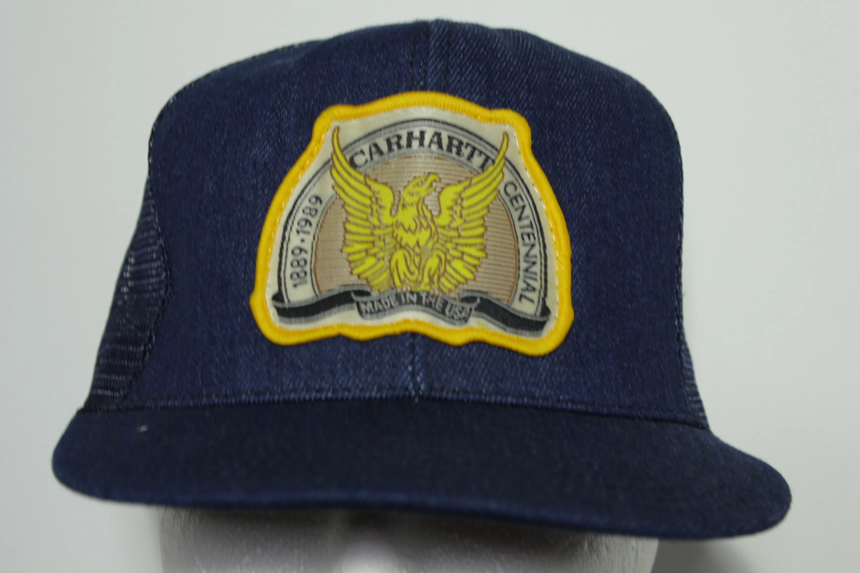 Carhartt Centennial 1889-1989 Vintage 80's Denim USA Trucker Snapback Adjustable Hat