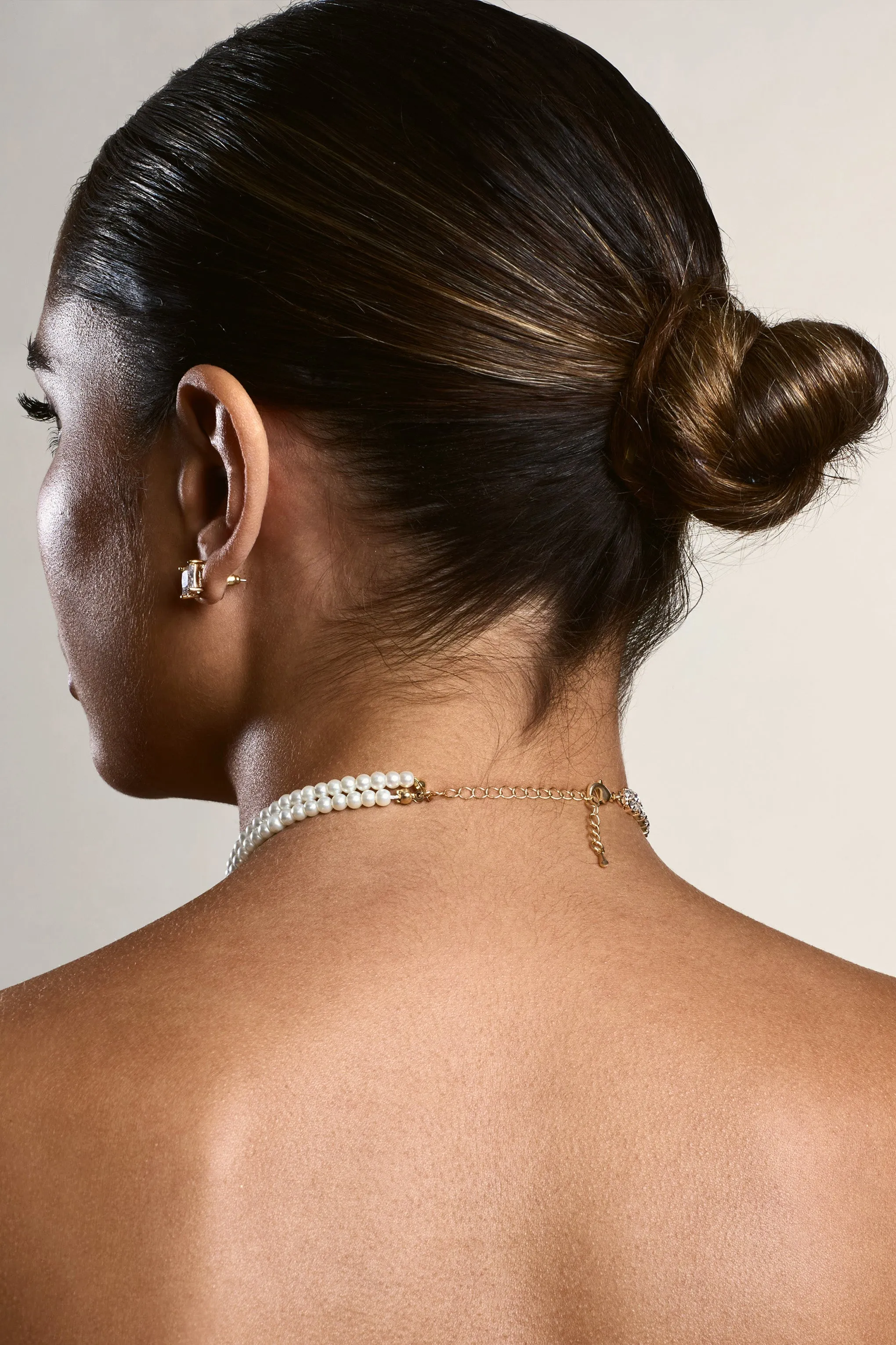 Charlene | Gold Diamante & Pearl Necklace