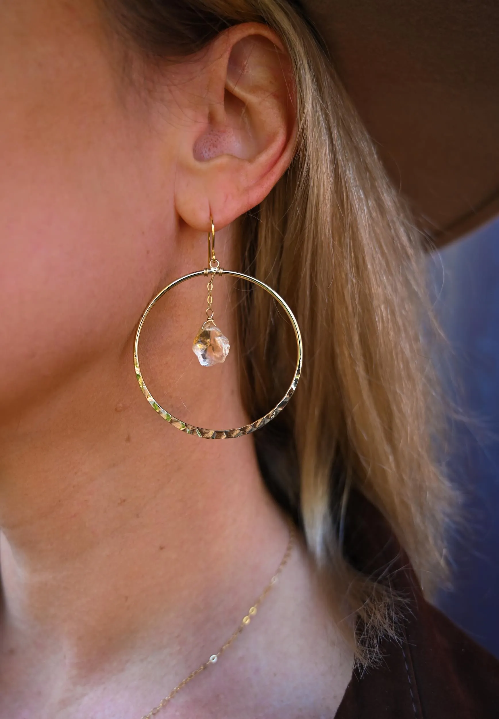 Citrine Joy Gold Hoop Earrings