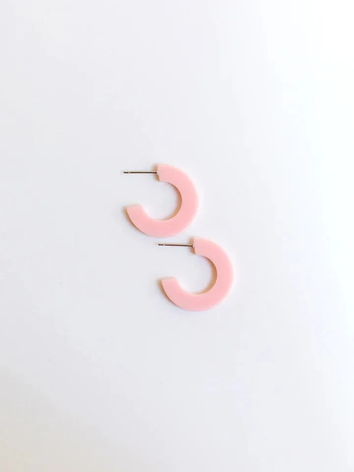 Classic Acrylic Small Hoops in Blush